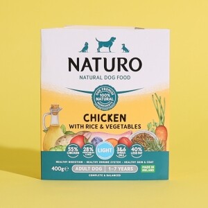 내추로 강아지 습식 사료 라이트 치킨&현미 채소 400g